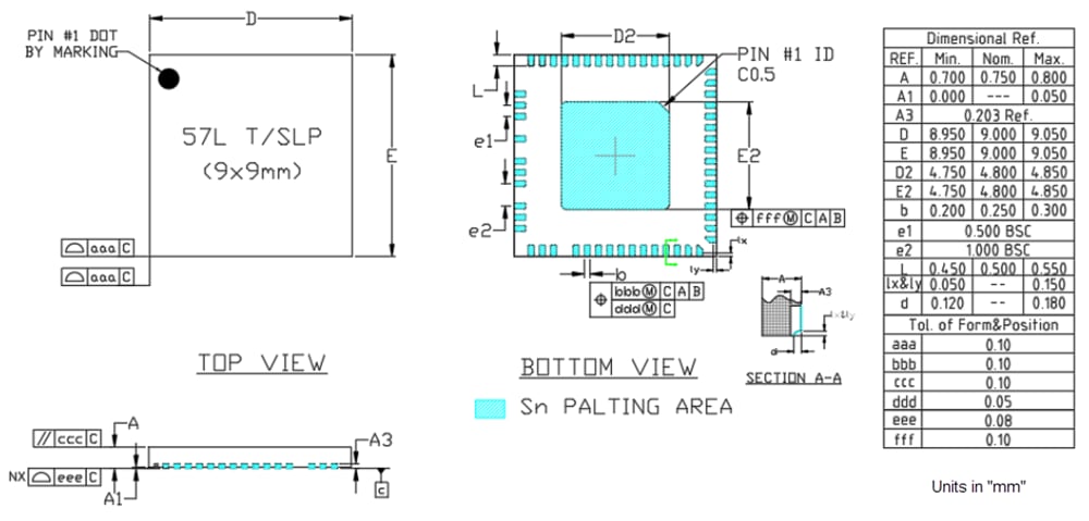 Mechanical Drawing - Qorvo ACT72350 BLDC Motor Drivers